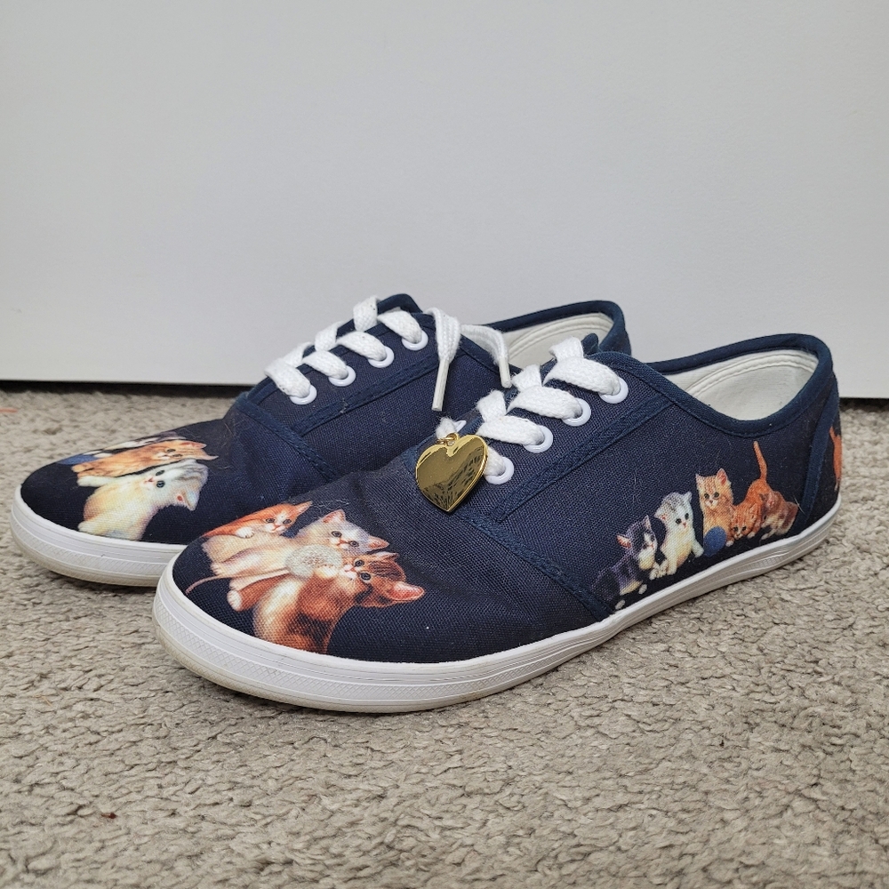 The Bradford Exchange Jürgen Scholz Kitty-Kat women's canvas art shoes Size 7.5